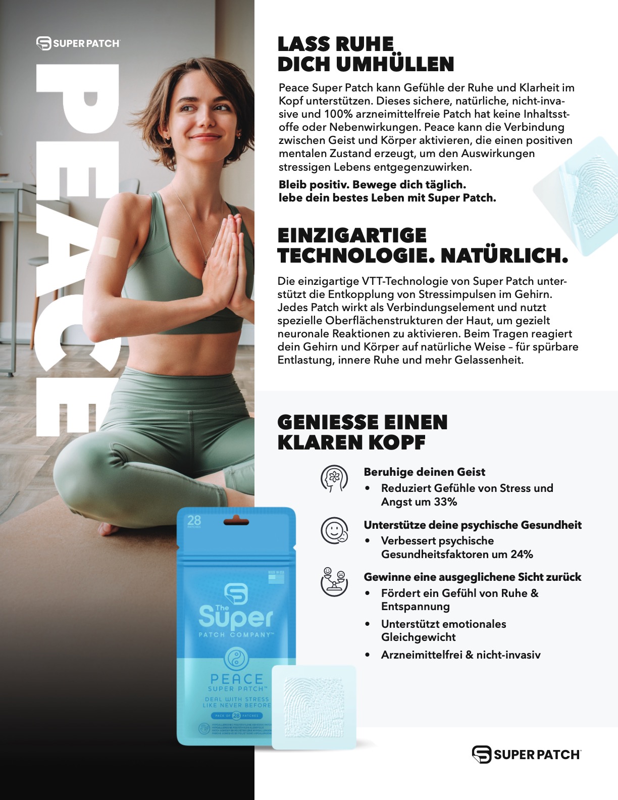 Super Patch PEACE - Entspannung Stress - Flyer - NaturoCall.ch - Schweiz