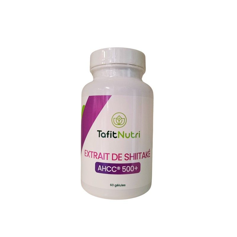 TafitNutri - Mycelium de Shiitake AHCC 500 - Immunite - 60 gelules - NaturoCall.ch - Suisse